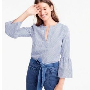 NWOT J.crew striped bell sleeve popover